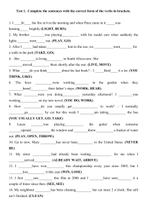 English Grammar Test: Verb Tenses