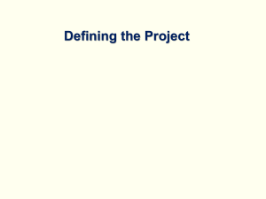 Defining the Project: Project Management Chapter
