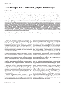 Evolutionary Psychiatry: Foundations, Progress, Challenges