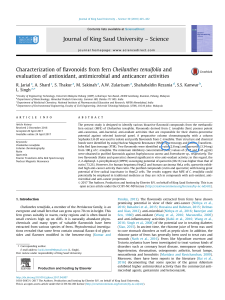 Flavonoids from Cheilanthes tenuifolia: Antioxidant, Antimicrobial, Anticancer Activities