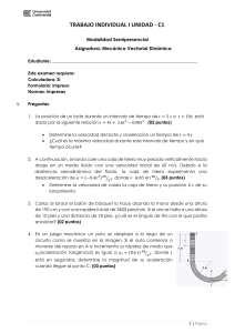 Examen de Mec&aacute;nica Vectorial Din&aacute;mica - Universidad Continental