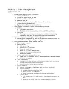 Module 1: Time Management Skills