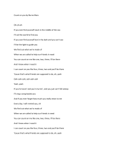 Count on You Song Lyrics Quiz Worksheet