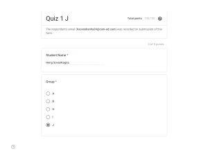 Quiz 1 J: Business & Finance Assessment