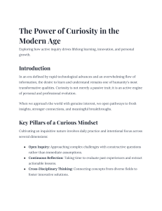The Power of Curiosity in the Modern Age