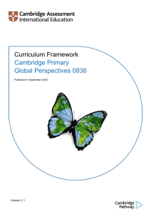 Cambridge Primary Global Perspectives 0838 Curriculum Framework