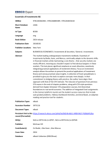 Essentials of Investments ISE 2024 College Textbook