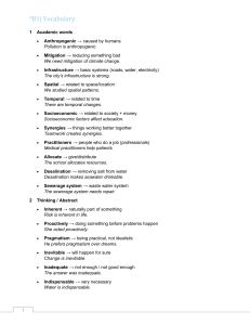 B1 Vocabulary List: Academic & Abstract Terms