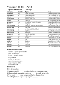 B1-B2 Vocabulary Part 1: Education, Work, Environment, Health, Technology