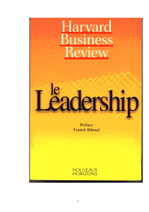 Le Leadership: Articles de la Harvard Business Review sur le management