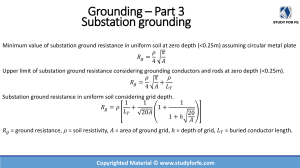 Substation Grounding Formulas - Grounding Part 3
