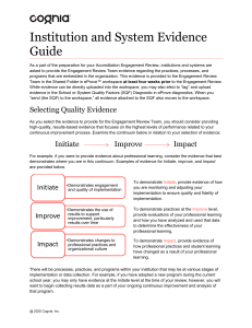Institution and System Evidence Guide for Accreditation