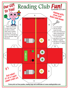 Reading Club Fun Red Robot Craft Instructions