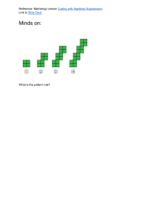 Mathology Lesson: Coding with Algebraic Expressions