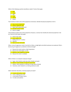 Chemistry Quiz: Matter & Properties