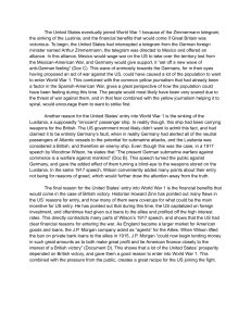 Reasons US Entered WWI: Zimmermann Telegram, Lusitania, Financial Benefits