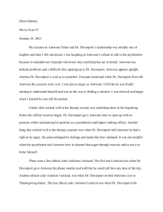 Movie Note on Antwone Fisher & Dr. Davenport Therapy