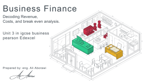 Business Finance: Revenue, Costs, Break-Even Analysis (IGCSE Unit 3)