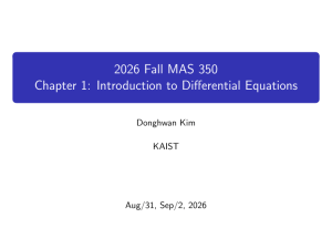 Introduction to Differential Equations Chapter 1