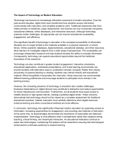 Impact of Technology on Modern Education