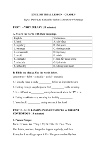 Grade 8 English Trial Lesson: Daily Life & Habits