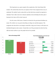 US Debt Experiment Reflection: Fiscal Policy