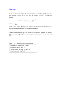 Mortgage Monthly Payment Calculation Formula and Program