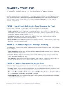 Sharpen Your Axe: A Practical Framework for Goal Achievement
