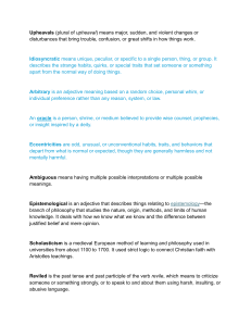 Advanced Vocabulary Definitions