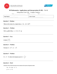 IB Math Complex Numbers Exam Yr 11