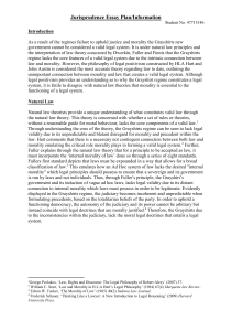 Jurisprudence Essay Plan: Legal Theories & Grayshirts Regime
