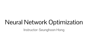 Neural Network Optimization Lecture Notes