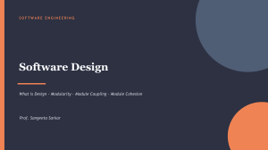 Software Design: Modularity, Coupling, Cohesion in Software Engineering