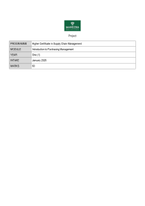Supply Chain Management Project: Purchasing Strategy