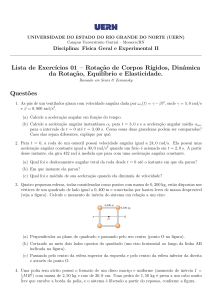 Exerc&iacute;cios de F&iacute;sica: Rota&ccedil;&atilde;o e Din&acirc;mica