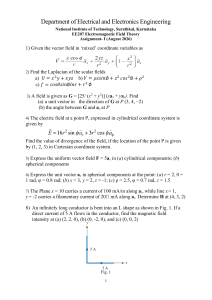 EE207 Electromagnetic Field Theory Assignment I