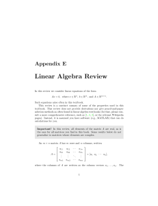 Appendix E: Linear Algebra Review