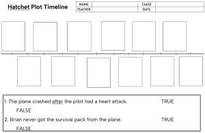 Hatchet Plot Timeline Worksheet