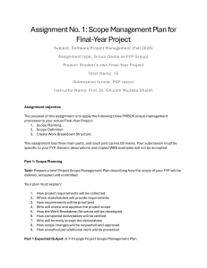 Scope Management Plan Assignment for Final-Year Project