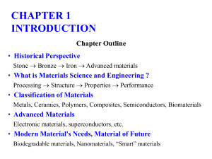 Chapter 1: Introduction to Materials Science & Engineering