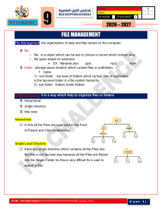 Grade 9 ICT File Management Study Sheet
