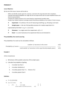 Probability Lesson Plan: Theoretical & Experimental