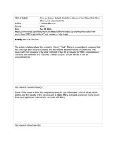 Flock Surveillance Data Sharing: Ethics and Legal Issues