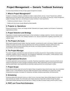 Project Management Textbook Summary