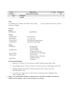 ENG-404 South Asian Literature Syllabus