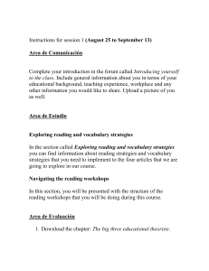Session 1 Instructions: Reading Strategies & Workshop Tasks