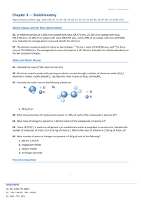 Chapter 3 Stoichiometry Chemistry Problems