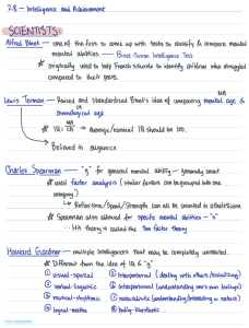 Other Intelligence and Achievement: Key Scientists & Concepts