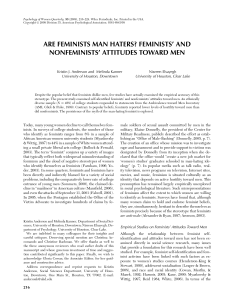 Are Feminists Man Haters? Attitudes Toward Men Study