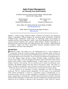 Agile Project Management: Burning Your Gantt Charts (Conference Paper)